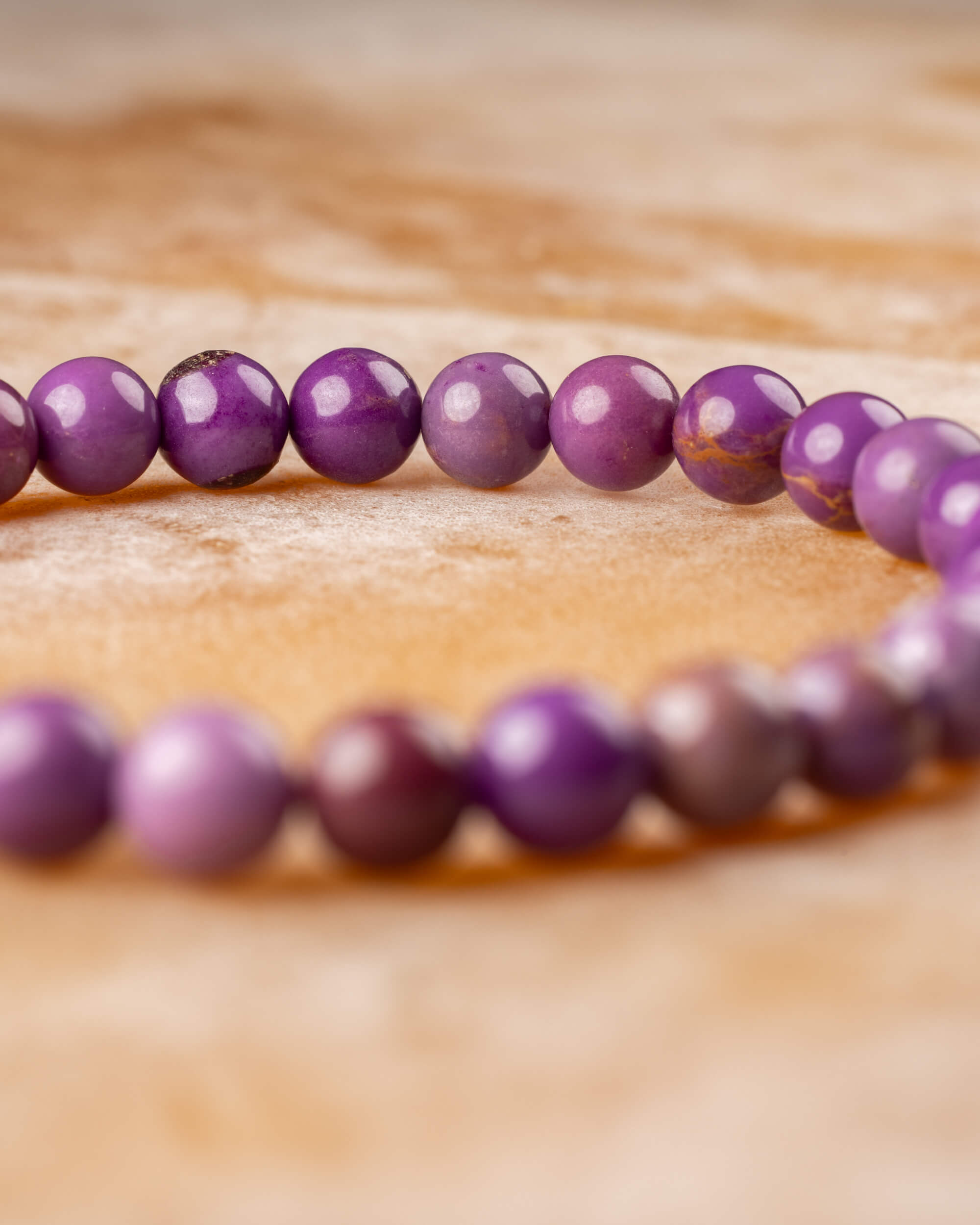 Pulsera Fosfosiderita 💜 👁️ ✨ (7 mm) Calma, Claridad e Intuición