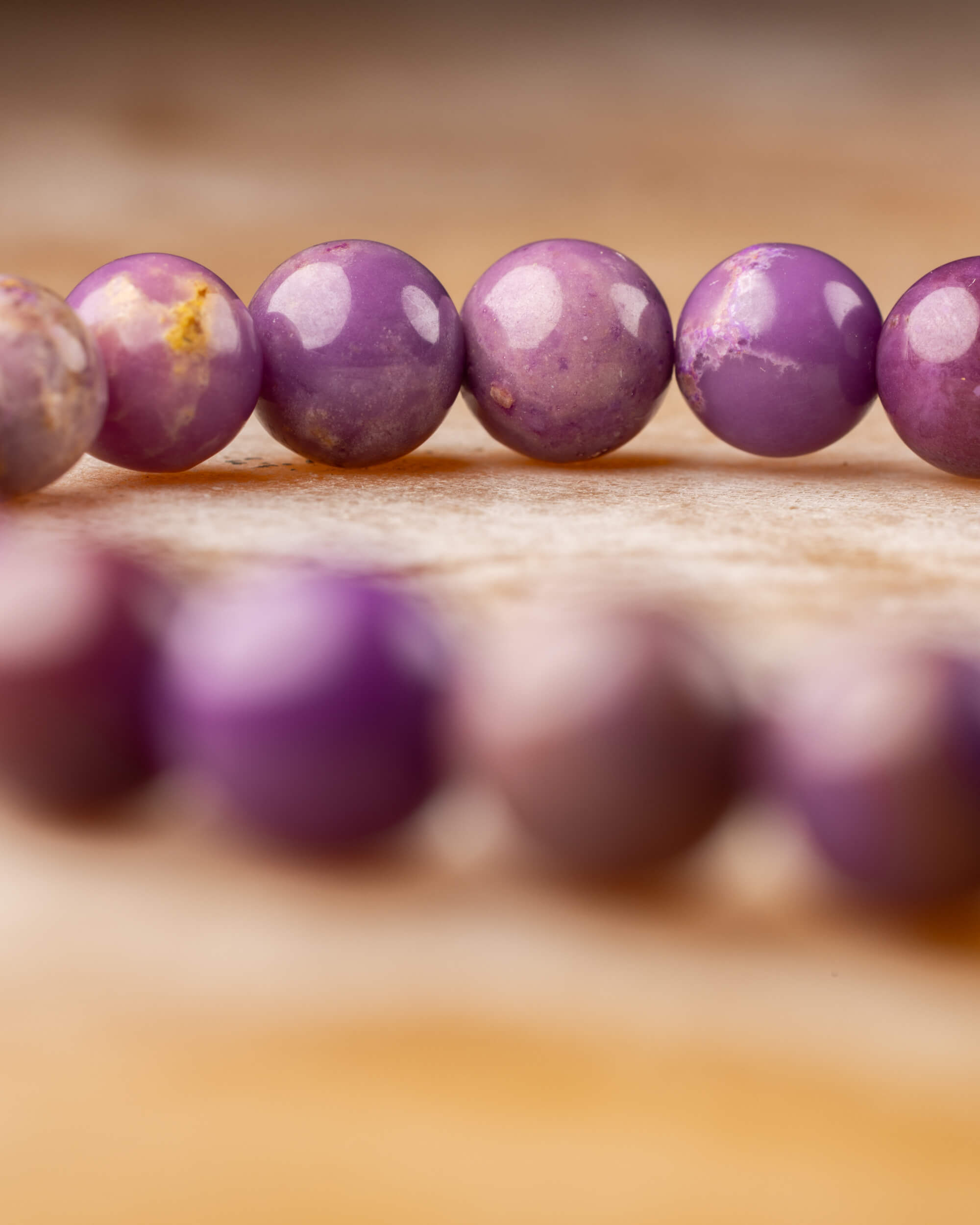 Pulsera Fosfosiderita 💜 👁️ ✨ (7 mm) Calma, Claridad e Intuición