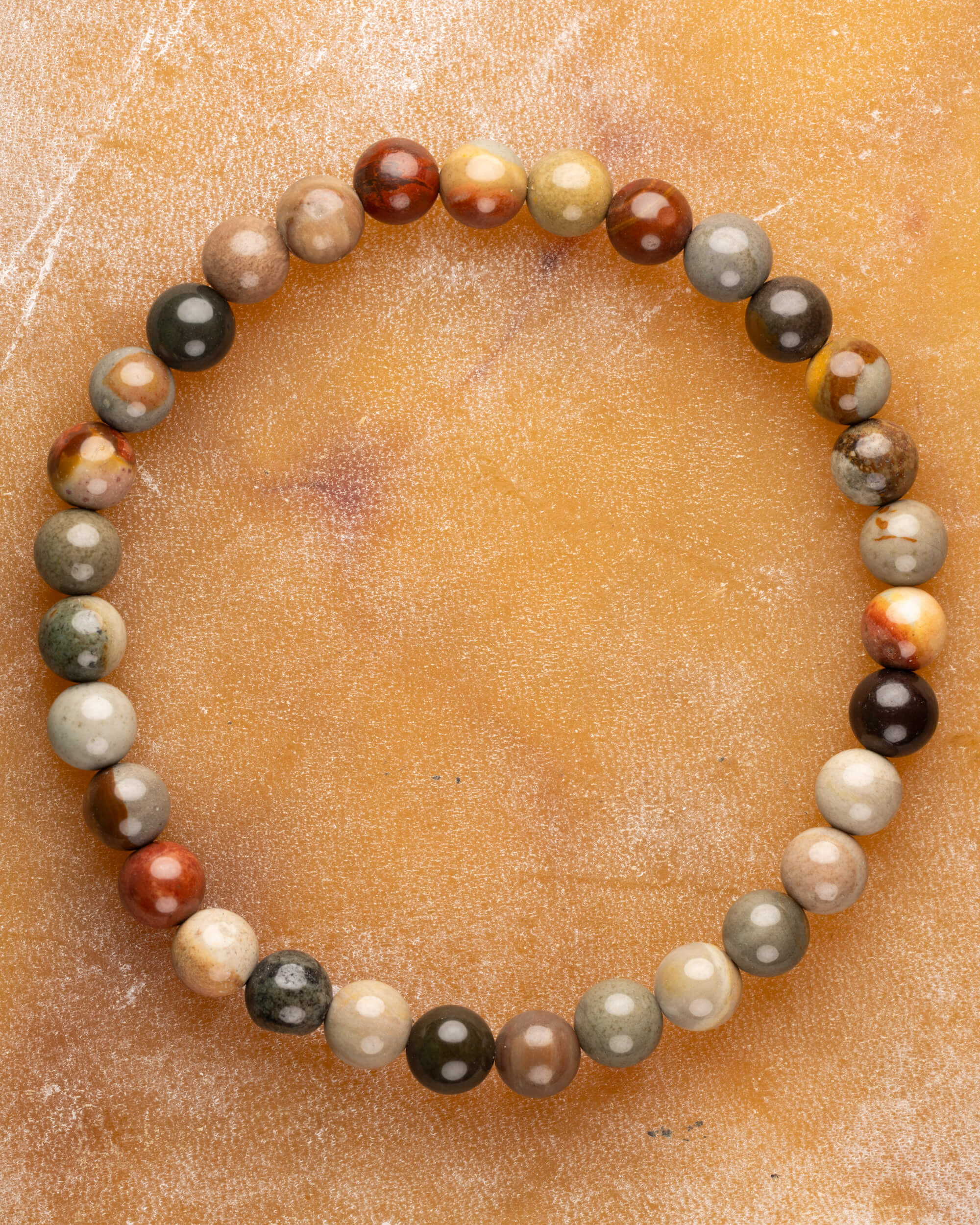 Pulsera de Madera Petrificada ⏳💪📜 (6 mm) Paciencia, Fortaleza y Memoria