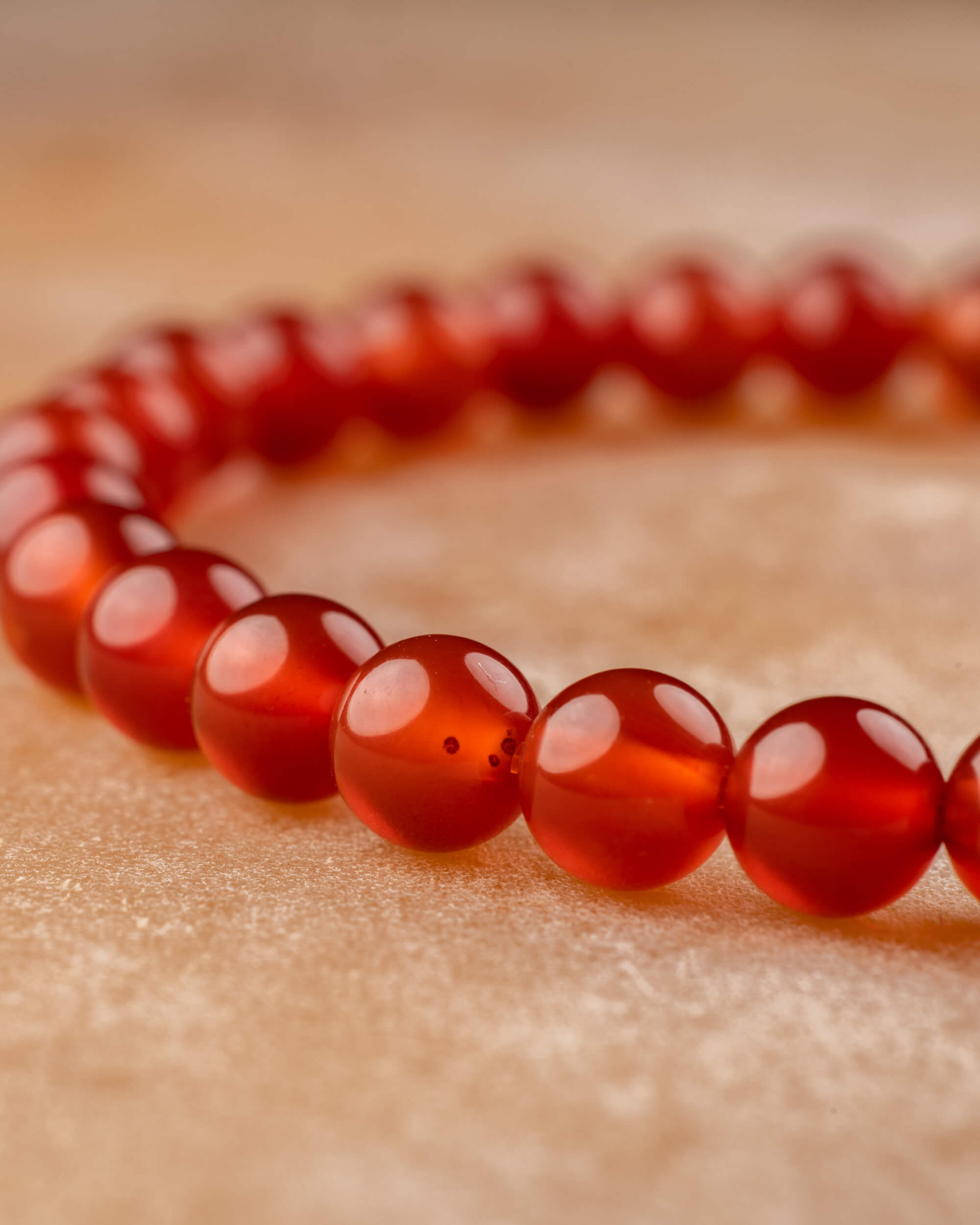Pulsera de Cornalina 🍊 🔥 ✨ (6 mm) Vitalidad, Creatividad y Confianza