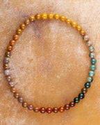 Pulsera de Jaspe Oceánico de 4 mm, pieza completa en círculo sobre superficie clara