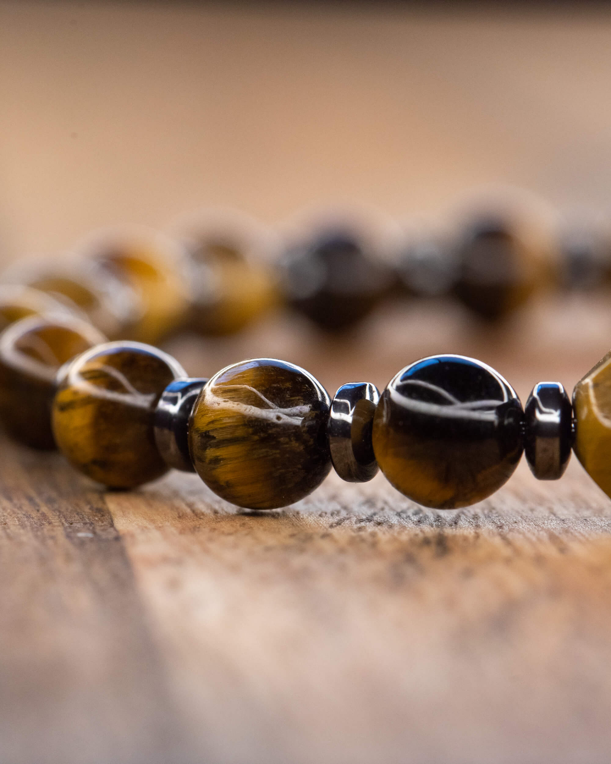 Pulsera de Ojo de Tigre y Hematita 🐯💡🧲(6 mm) Claridad, Equilibrio y Manifestación