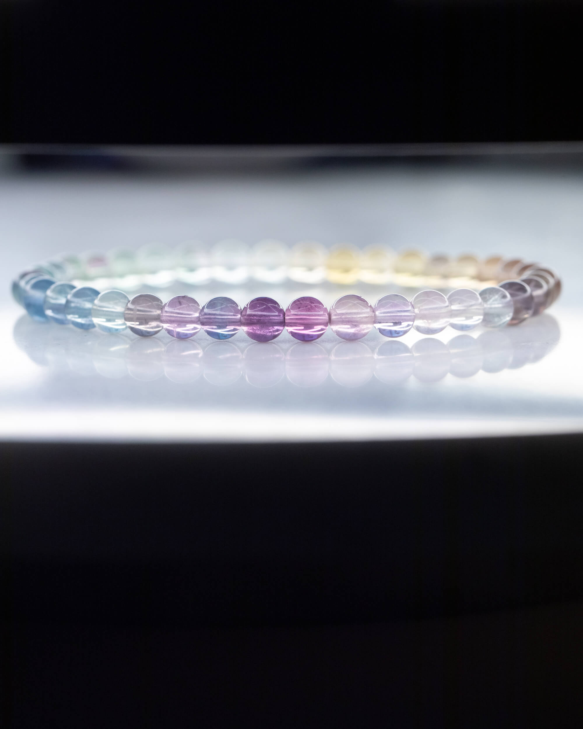 Pulsera de Fluorita Arcoíris 💧⚖️🌈 (6 mm) Fluidez Sin Resistencia y Claridad