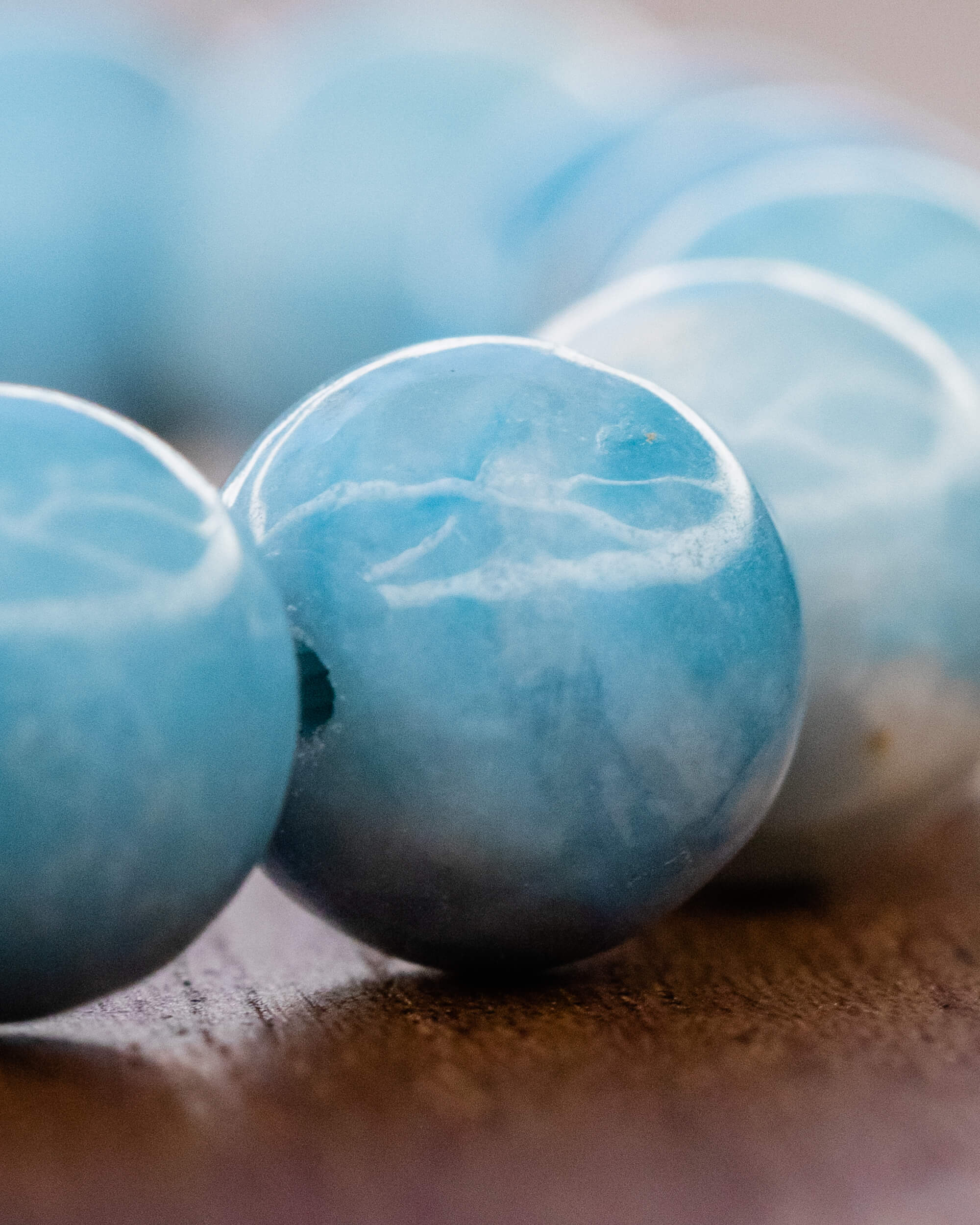 Pulsera de Larimar 🐋💬🔓 (8 mm) Comunicación, Fortaleza y Liberación