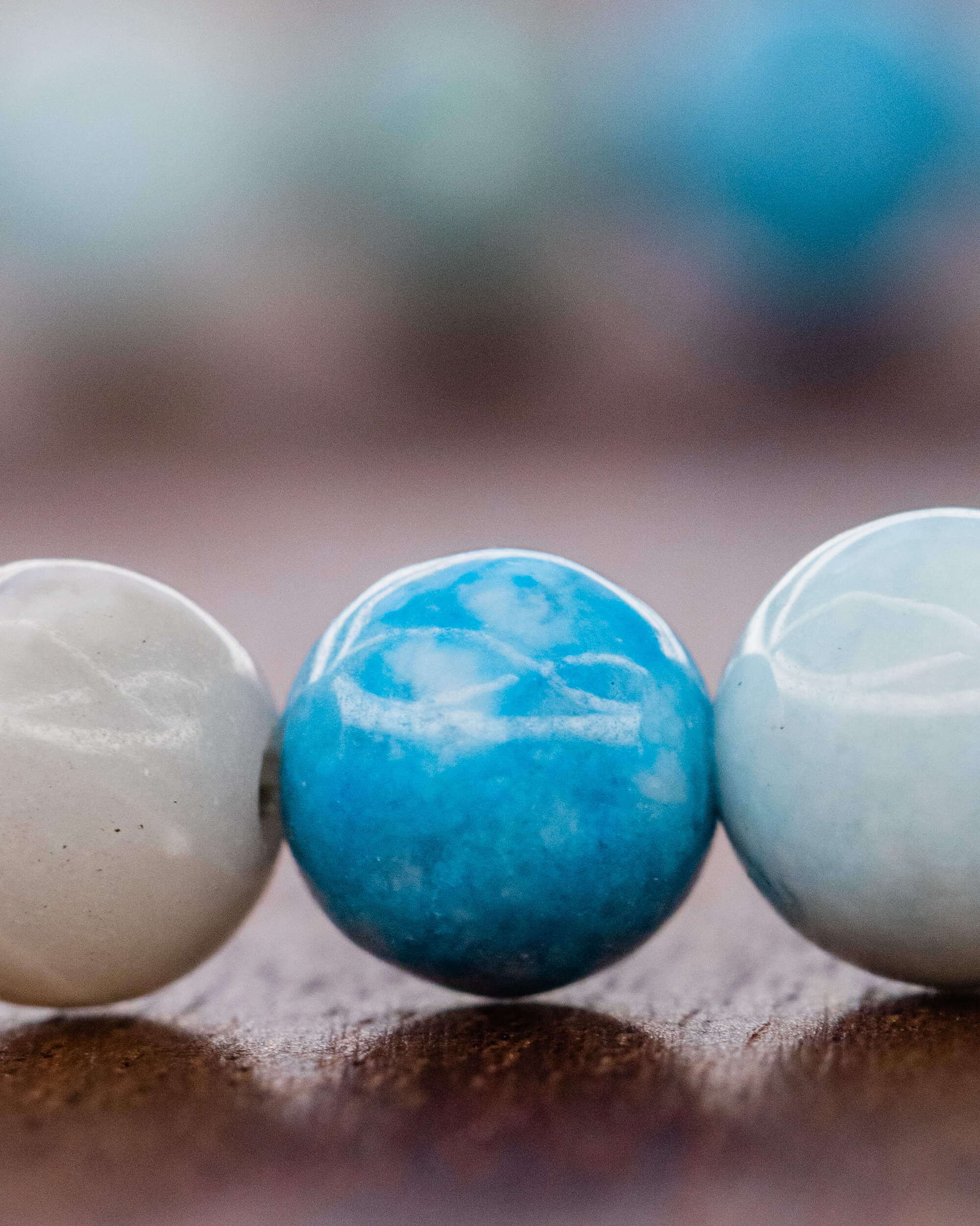 Pulsera de Larimar 🐋💬🔓 (6 mm) Comunicación, Fortaleza y Liberación