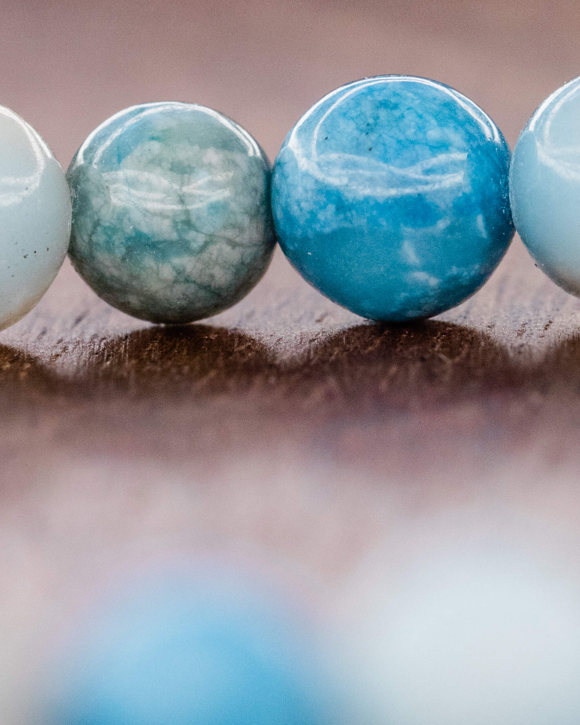 Pulsera de Larimar 🐋💬🔓 (6 mm) Comunicación, Fortaleza y Liberación