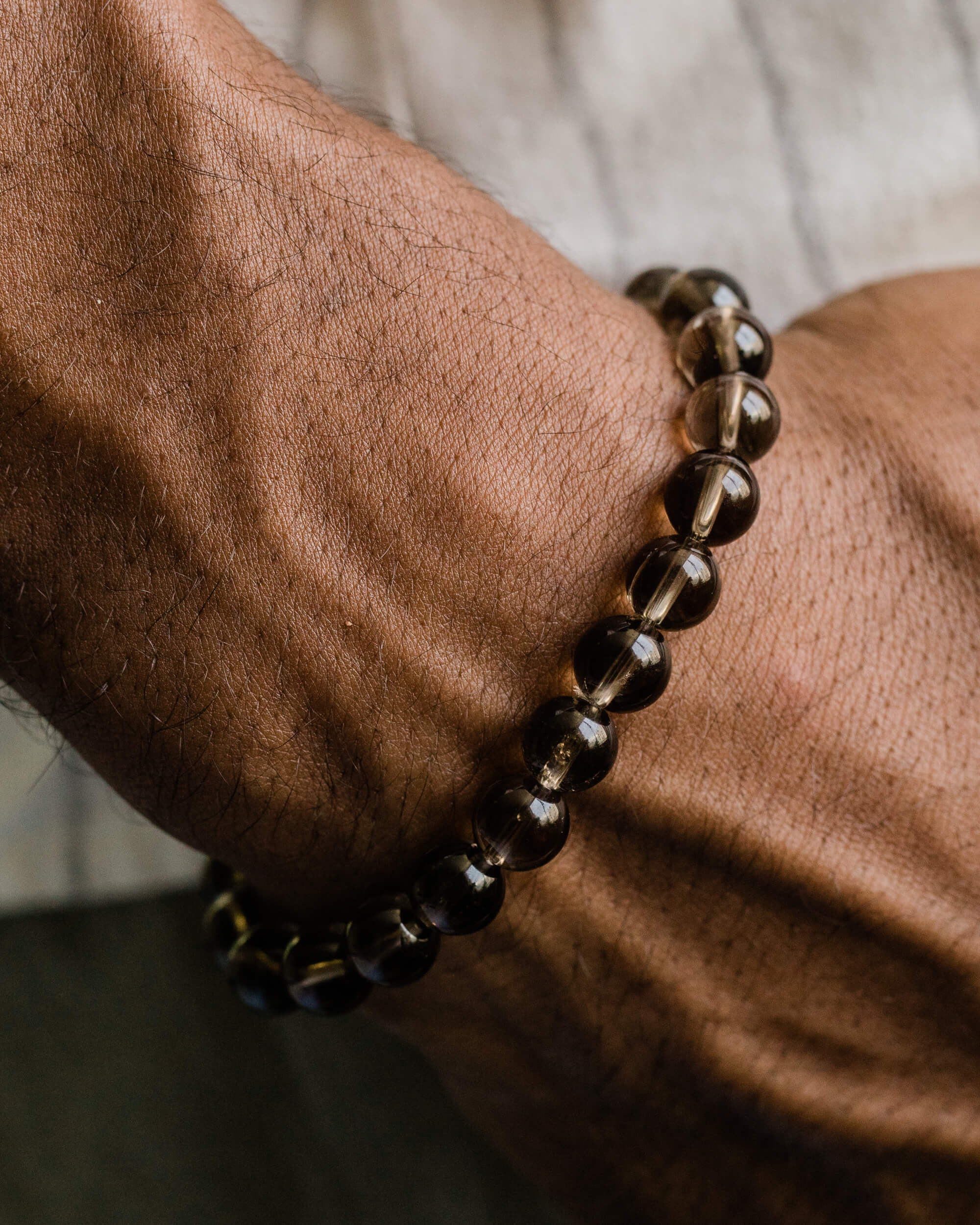 Pulsera de Cuarzo Ahumado  ⚓🛡️💫 (8 mm) Anclaje y Transmutación