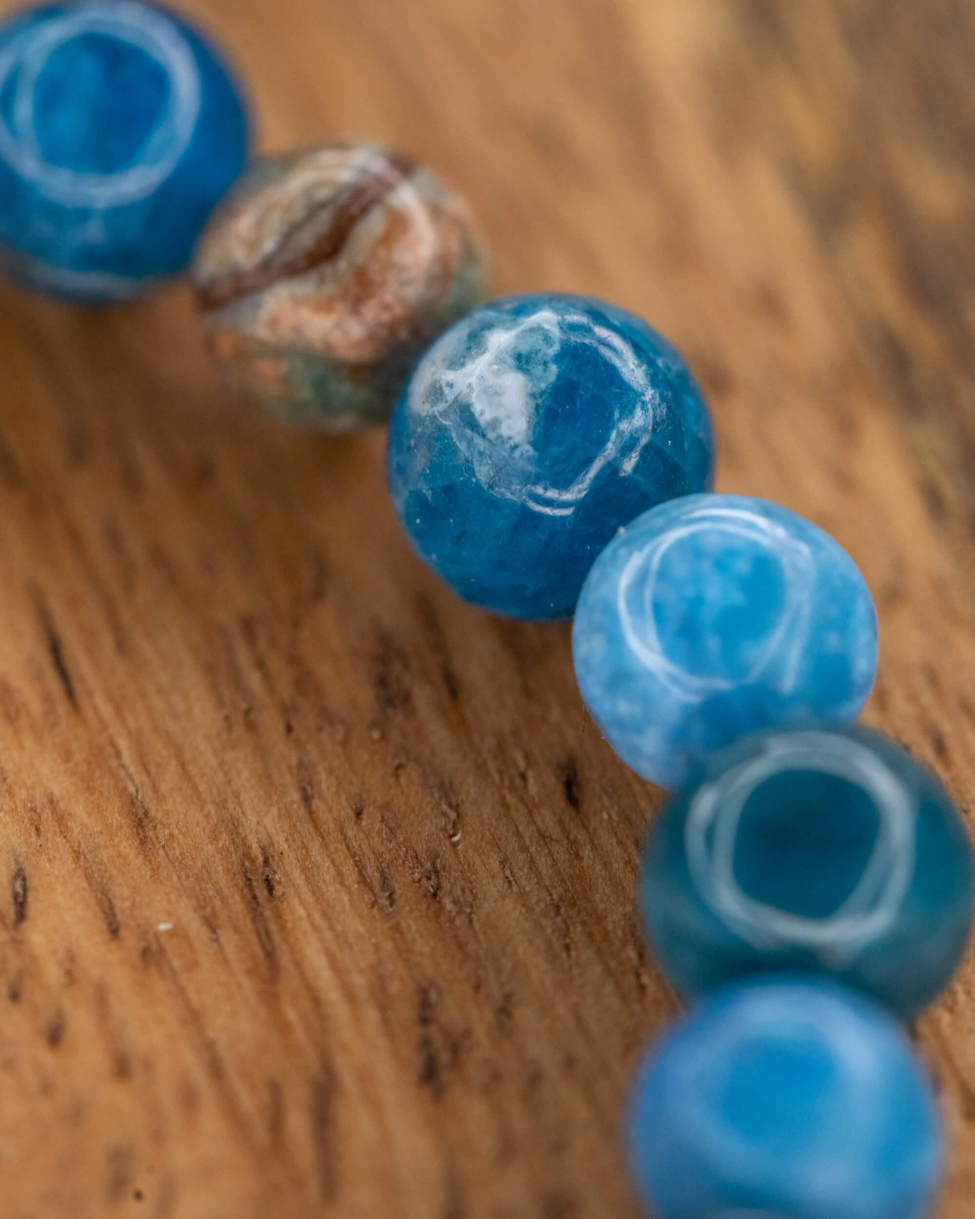 Pulsera de Apatita Azul  🔷💡👁️ (6 mm) Limpieza, Visión e Inspiración