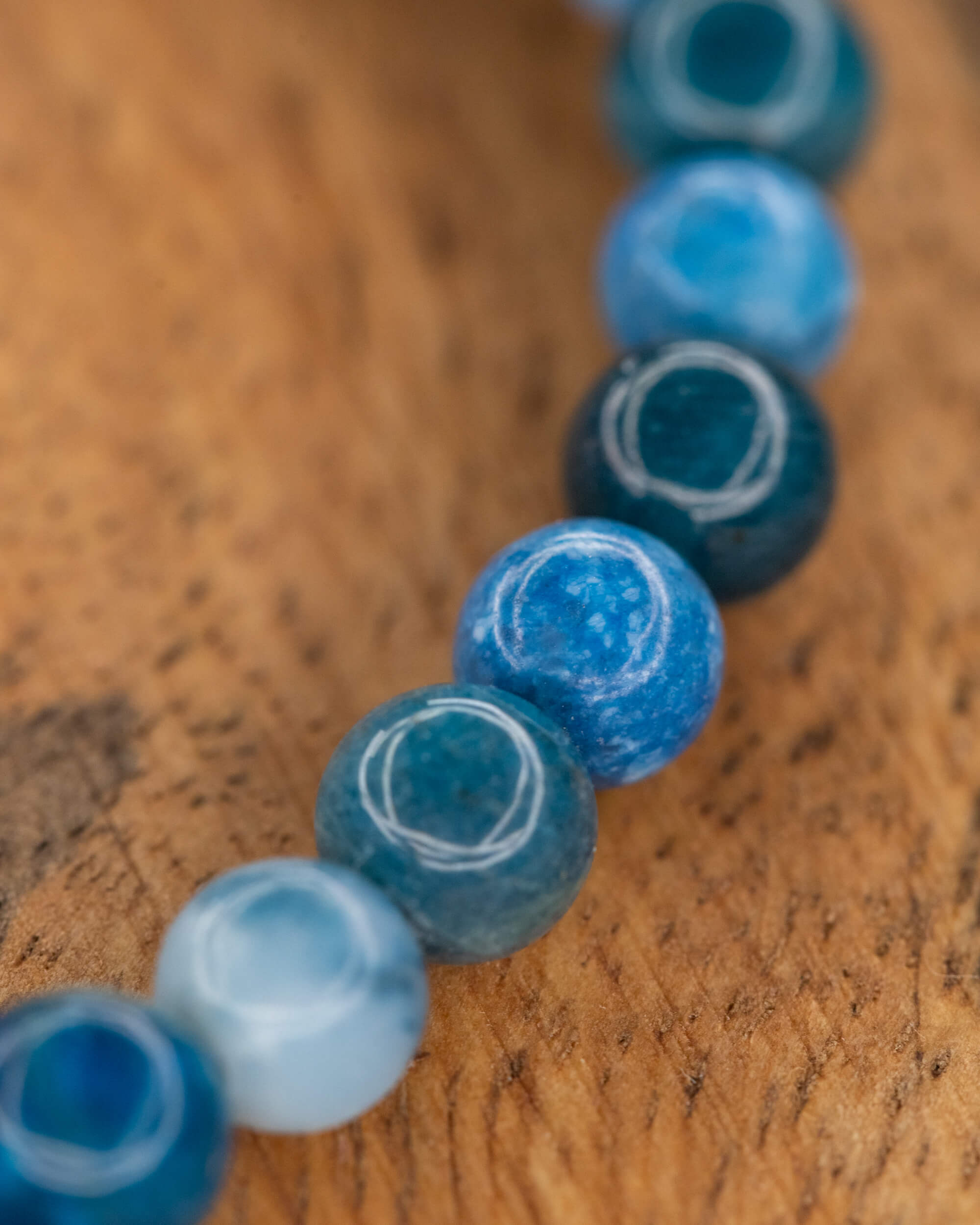 Pulsera de Apatita Azul  🔷💡👁️ (6 mm) Limpieza, Visión e Inspiración