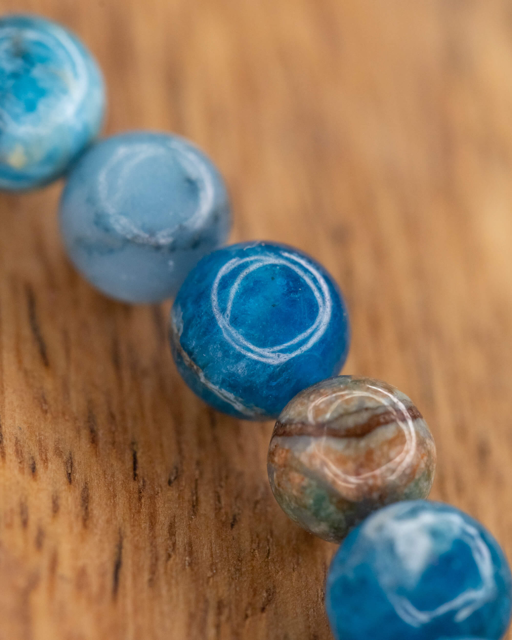 Pulsera de Apatita Azul  🔷💡👁️ (6 mm) Limpieza, Visión e Inspiración