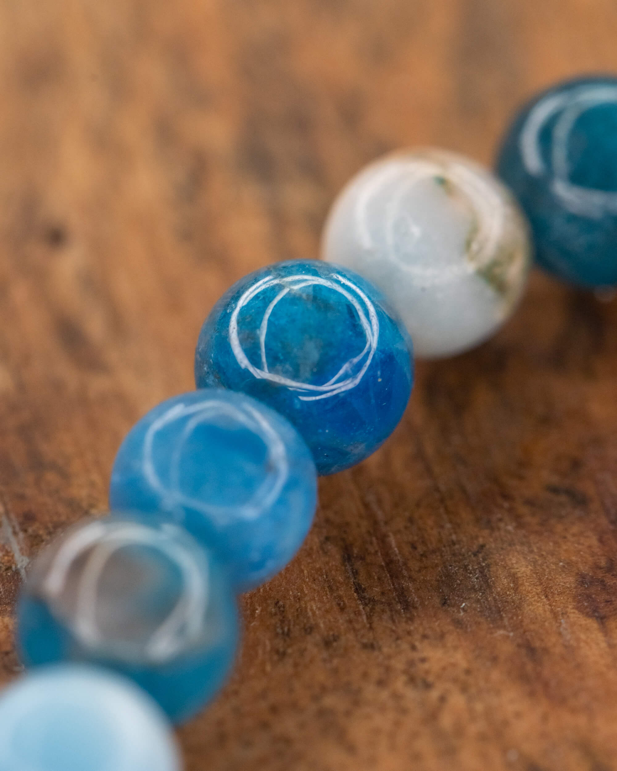 Pulsera de Apatita Azul  🔷💡👁️ (6 mm) Limpieza, Visión e Inspiración