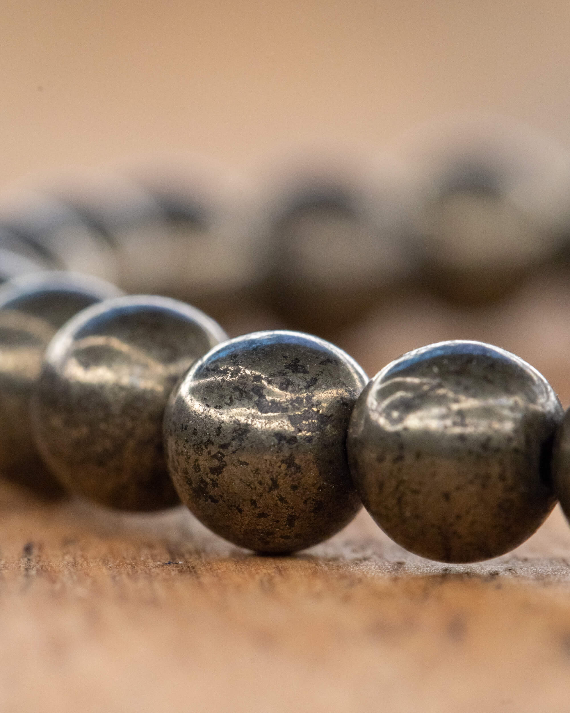 Pulsera de Pirita 💛💰💪 (6 mm) Vitalidad, Voluntad y Abundancia