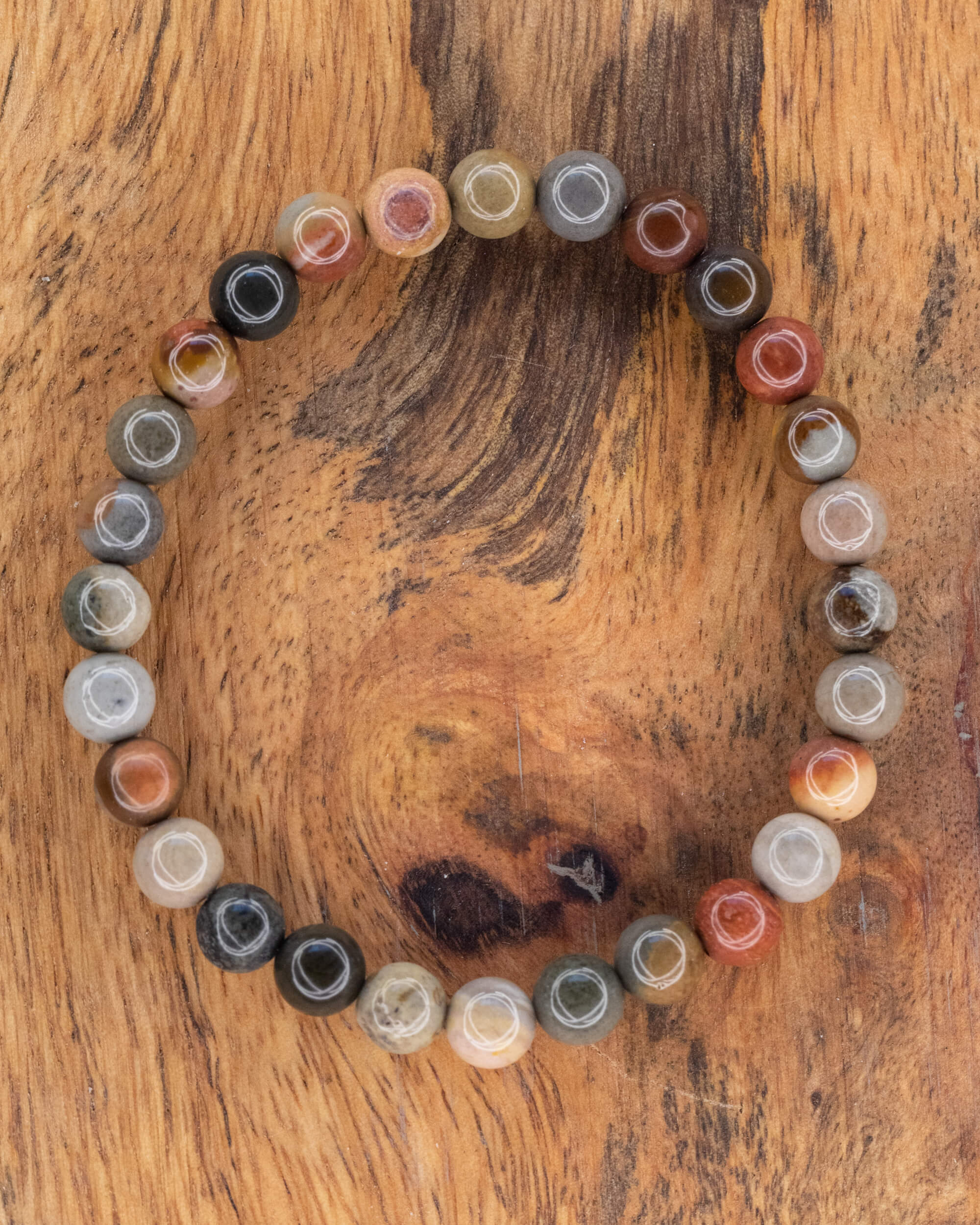 Pulsera de Madera Petrificada 🌳🪵⏳ (6 mm) Paciencia y Crecimiento Constante