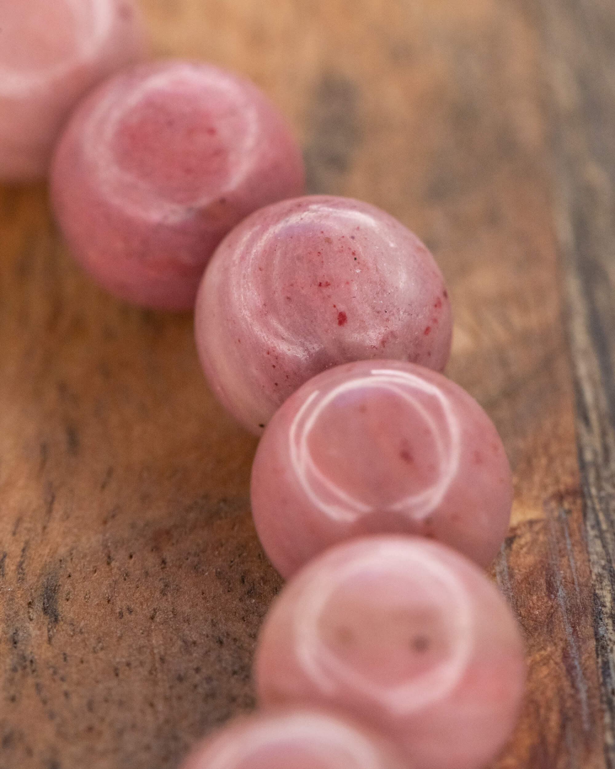 Pulsera de Rodonita Argentina 🤲 💗 🔍 (8 mm) Amor, Compasión y Descubrimiento